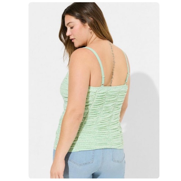 Torrid Stretch Mesh Cropped Shirred Cami Size 1 - Picture 2 of 4